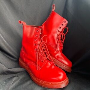 DR. MARTENS PASCAL POPPY RED BOOTS